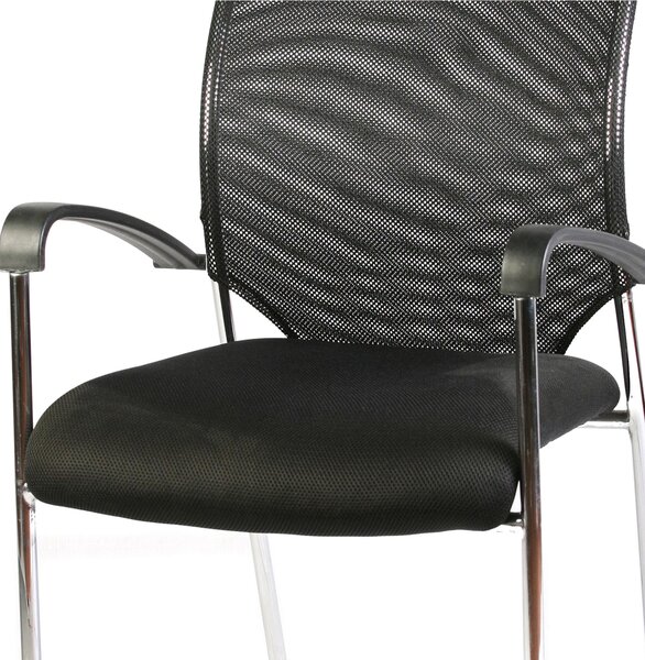 Sedia attesa con tessuto tecnico traspirante 53x85xh86 cm struttura in acciaio peso 14,5 kg colore nero