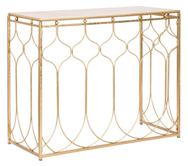 Consolle Tavolo in metallo dorato e ripiano dorato ARAB , Dimensioni 96,5x41x78 cm - Peso 7.0 kg ripiano verniciato colore ORO