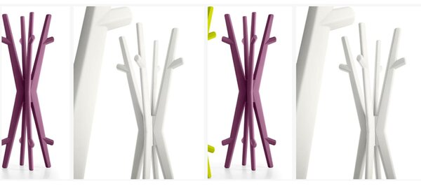 Appendiabiti in Polietilene Twins Dimensioni 59x59x h165 cm - Peso 5,21 Stile vivace e moderno colore BIANCO PERLA