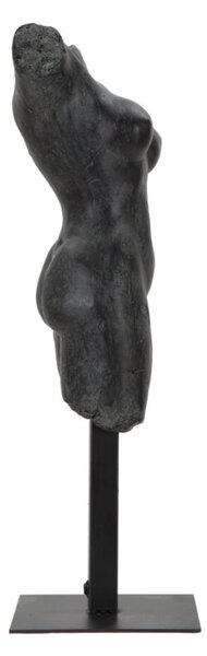Statuetta di busto di donna in resina ispirata alla scultura classica MUSEUM WOMAN Dimensioni 19x17xh 50 cm- colore nero