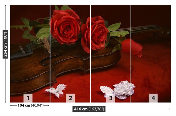 Carta da parati Rose di violino 104x70 cm