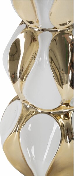 Lampada da tavolo in ceramica bianca e dorata Dimensioni � 28x h 46 cm in ceramica bianca dorata design sfere sovrapposte