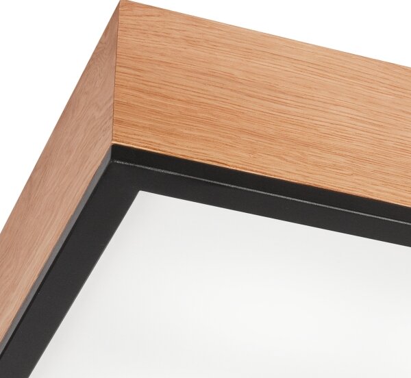 Plafoniera OAK SQUARE 4xE27/15W/230V 39x39 cm quercia/nero