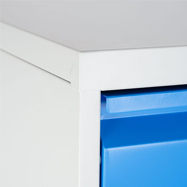 Cassettiera porta documenti con 4 cassetti e serratura Dimensioni 460x620x h 1325 mm Struttura in metallo verniciato - Piedini antiscivolo - finitura Blu