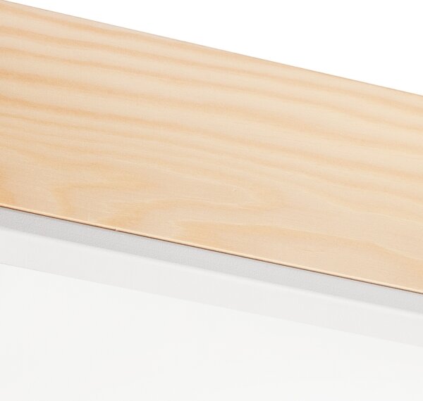 Plafoniera NATURAL SQUARE 4xE27/15W/230V 48x48 cm pino/bianco