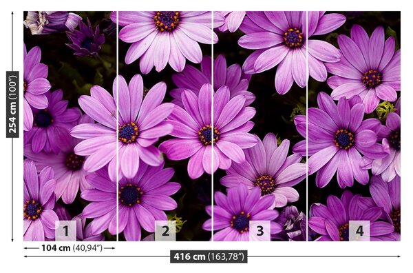 Carta da parati Fiori viola 104x70 cm