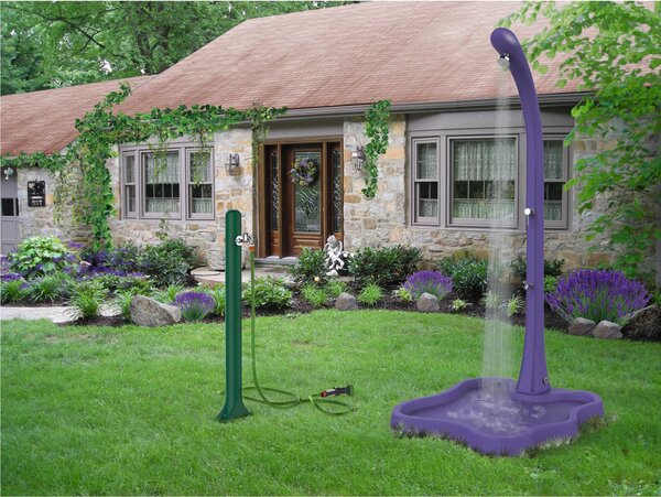 Piatto Doccia da Esterno Giardino in Polietilene HD Arkema Lake Dimensioni 107x103xh 9 cm superficie antisdrucciolo effetto pietra colore viola