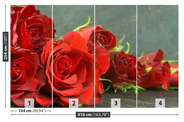 Carta da parati Rose rosse 104x70 cm