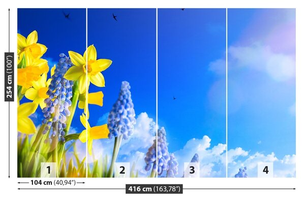 Carta da parati Daffodil blu 104x70 cm