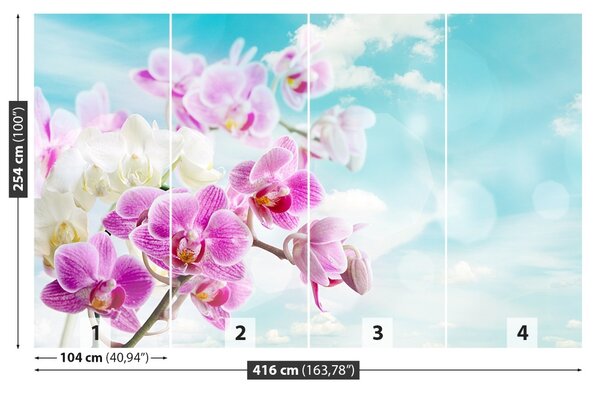 Carta da parati Orchidee blu 104x70 cm