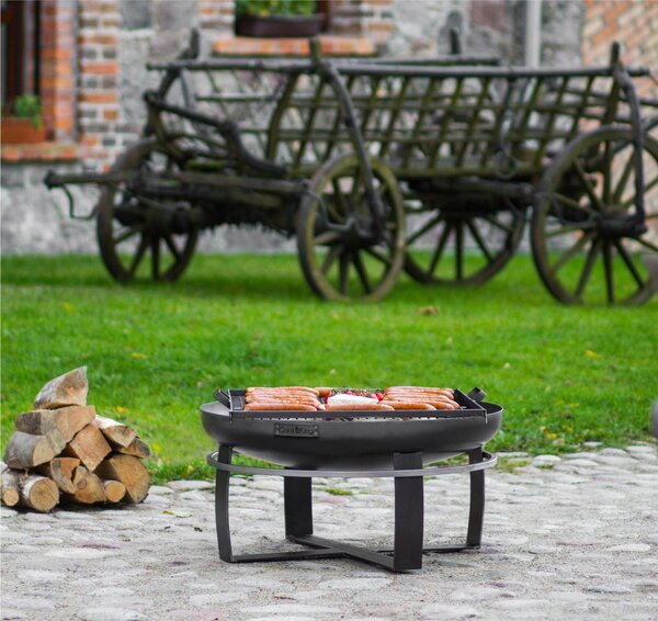 Braciere VIKING in Acciaio Naturale da 60 cm - Artigianale, Stabile e Portatile - Made in Europe