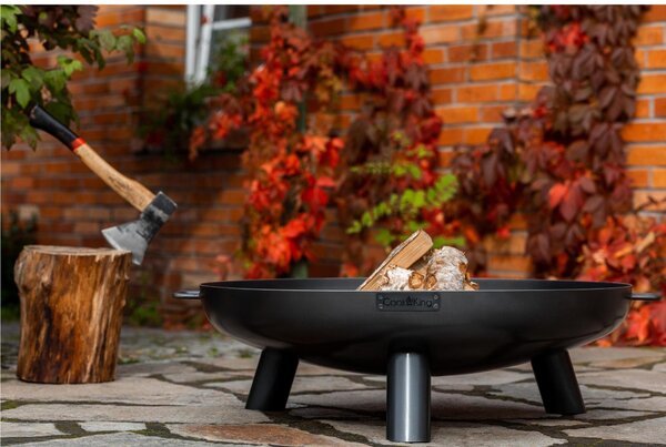 Braciere BALI da 100 cm in Acciaio Naturale - Spessore 2mm, Altezza 24cm, Larghezza Totale 108cm - Artigianale di Alta Qualit�, Made in Europe