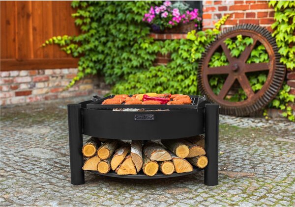 Braciere MONTANA 60 cm in Acciaio Naturale - Spessore 2mm, Altezza 45cm - Artigianale di Alta Qualit�, Made in Europe