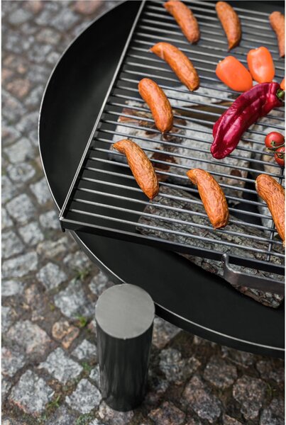 Braciere PALMA 60 cm in Acciaio Naturale - Spessore 2mm, Altezza 30cm, Larghezza 68cm, Peso 9kg - Artigianale di Alta Qualit�, Prodotto in Europa