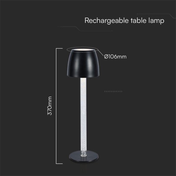LED Lampada da tavolo ricaricabile dimmerabile LED/3W/5V 3000K nero