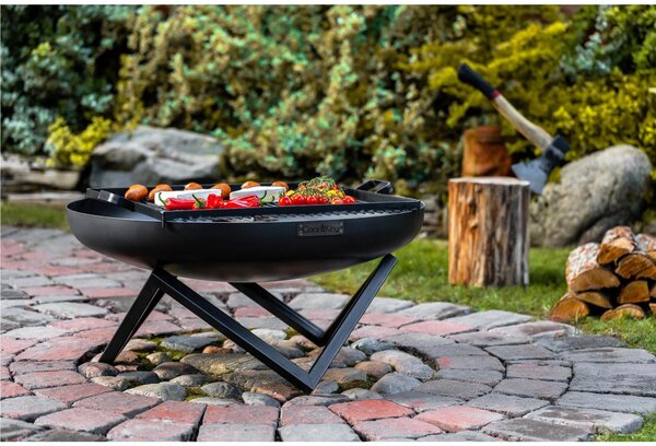 Braciere SANTIAGO da 60 cm in Acciaio Naturale � Artigianale, Stabile e Portatile - Diametro 60cm, Altezza 32cm, Spessore 2mm � Fabbricato in Europa