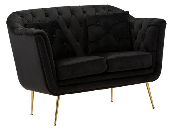 Sof� due posti con cuscini BUDAPEST crema con gambe oro Dimensioni 130x83xh 91 cm peso 36 kg colore nero