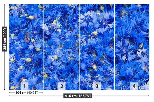 Carta da parati Flusso di mais blu 104x70 cm