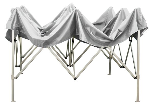 Gazebo richiudibile pieghevole 3 x 4,5 altezza totale 3 mt Mimetico ricoperto in PVC bloccabile in quattro altezze diverse impermeabile colore Bianco