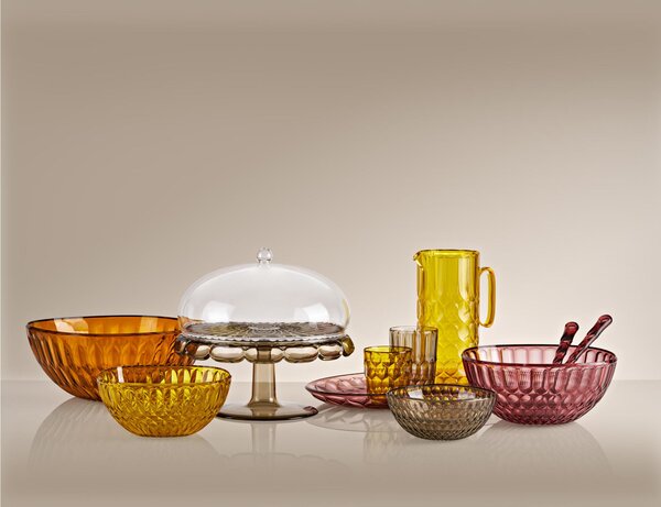 BICCHIERI Bassi VANITY 3 in Cristallo Acrilico Bio-based confezione da 6 pezzi diametro � 8,5xh 9,2 cm- 360 cc BPA FREE colore Giallo Zafferano