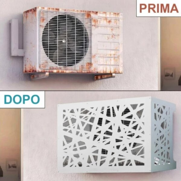 Copricondizionatore copertura per climatizzatore ARTIST 86x44xh 68 cm in alluminio colore Colore: bianco RAL9010