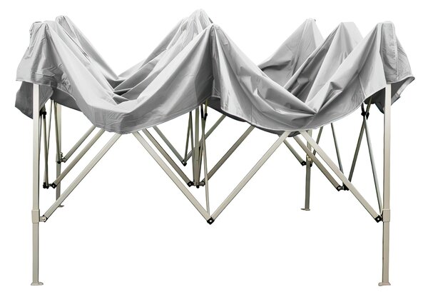 Gazebo richiudibile pieghevole 3 x 3 altezza totale 3 mt Mimetico ricoperto in PVC bloccabile in quattro altezze diverse impermeabile colore Bianco