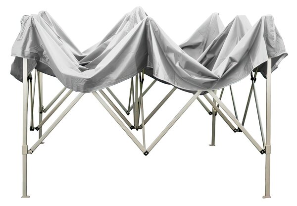 Gazebo richiudibile pieghevole 3 x 2 altezza totale 3 mt Mimetico ricoperto in PVC bloccabile in quattro altezze diverse impermeabile colore Bianco