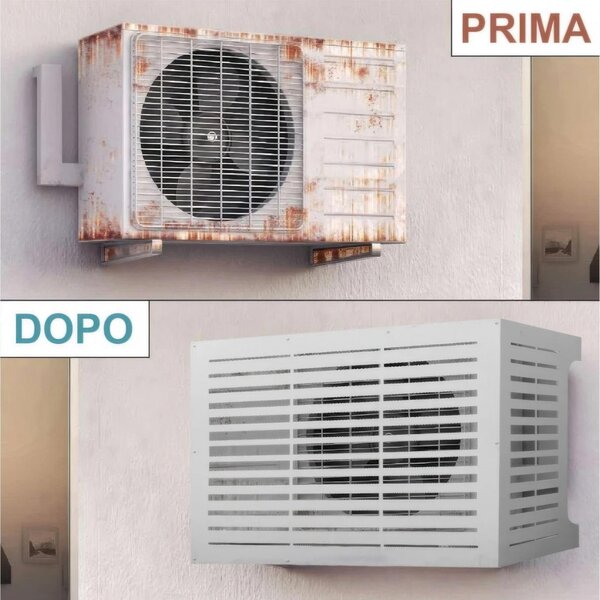 Copricondizionatore copertura per climatizzatore LIEAR M 86x44xh 68 cm in alluminio colore Colore: bianco RAL9010