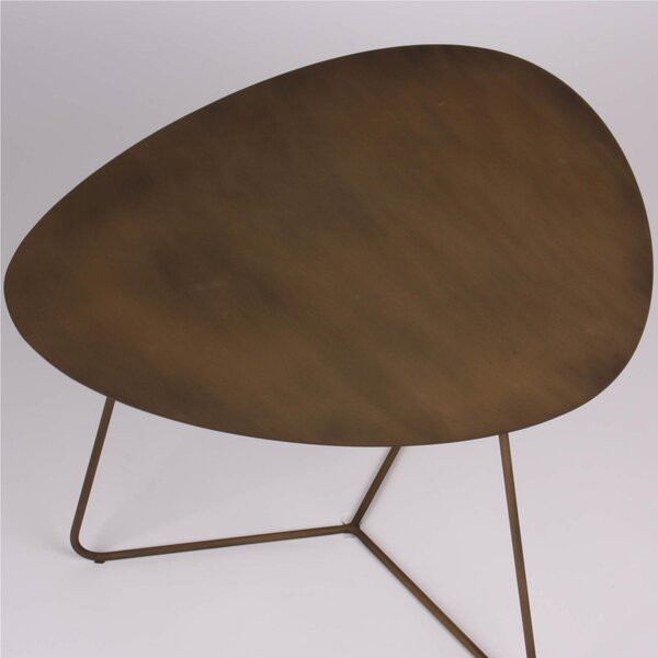 Tavolino da salotto forma ovoidale SMALL design moderno dimensioni 54x48x 44 h cm - peso 6,8 kg Stile moderno colore Ottone Brunito