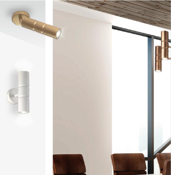 Plafoniera Applique da Muro struttura in metallo cromato modello Turbo Dimensioni 5xh 20 cm 2 x Max 50 Watt 0,8 kg Senza vetro colore Bronze