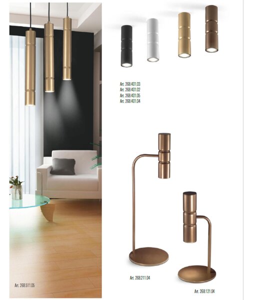 Plafoniera Applique da Muro con Snodo struttura in metallo cromato modello Turbo Dimensioni 5xh 20 cm 1 x Max 50 Watt 0,8 kg Senza vetro colore bianco