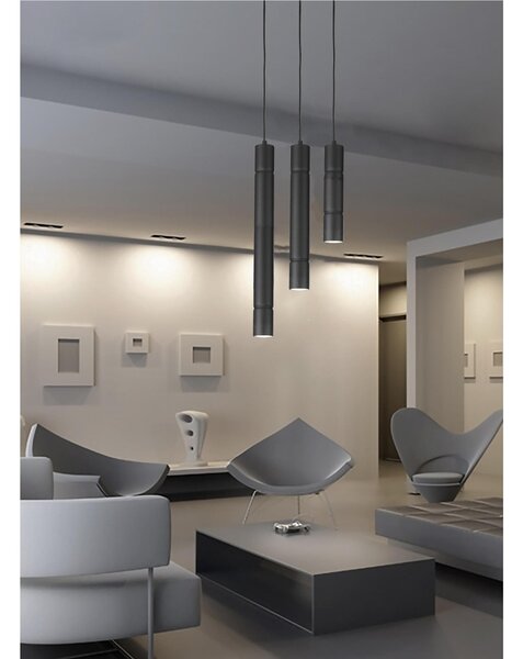 Lampada a sospensione struttura in metallo cromato modello Turbo Dimensioni 5x8,5xh 40 MAX 110 cm 1x Max 40 Watt 1,2 kg e colore nero