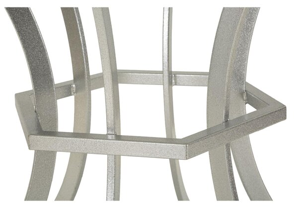 Tavolo da Pranzo ISTANBUL, struttura elegante in metallo silver Piano in Marmo dimensioni � 100X65 cm silver e Bianco