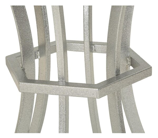 Tavolinetto da caff� Istanbul, struttura elegante in metallo silver Piano in Marmo dimension � 56X68 cm silver e Bianco