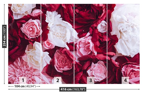Carta da parati Rose di carta 104x70 cm