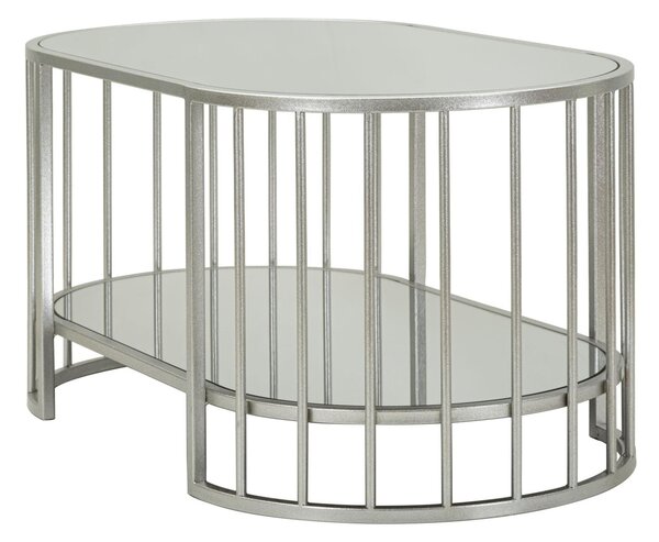 Tavolo da caff� SMIME design elegante con doppio piano effetto marmo dimensioni 90x90x 45 cm struttura Silver
