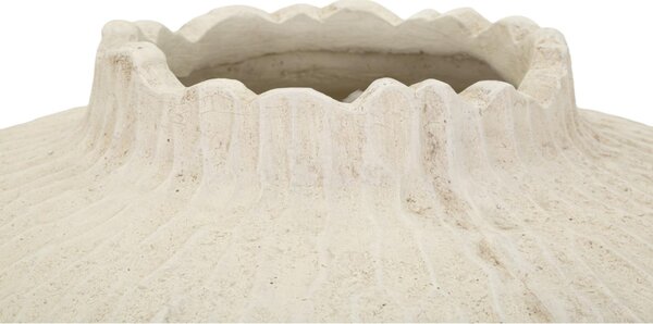 Vaso Forma Rotonda, SHADE, Dimensioni � 32x h 40 cm Foro 12 cm in texture scanalata Colore naturale Crema