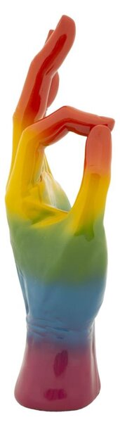 Mano Statuetta Gesto Dell 'OK Dimensioni 14x10xh 36 cm in resina decorata a mano colore multicolor