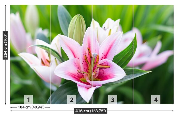 Carta da parati Lily verde 104x70 cm