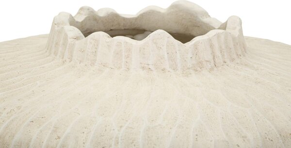 Vaso decorativo dalla Forma Rotonda, SHADE, Dimensioni � 35x h25 cm Foro 12 cm in texture scanalata Colore naturale Crema