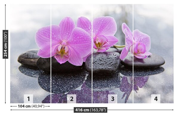 Carta da parati Pietre di orchidee 104x70 cm