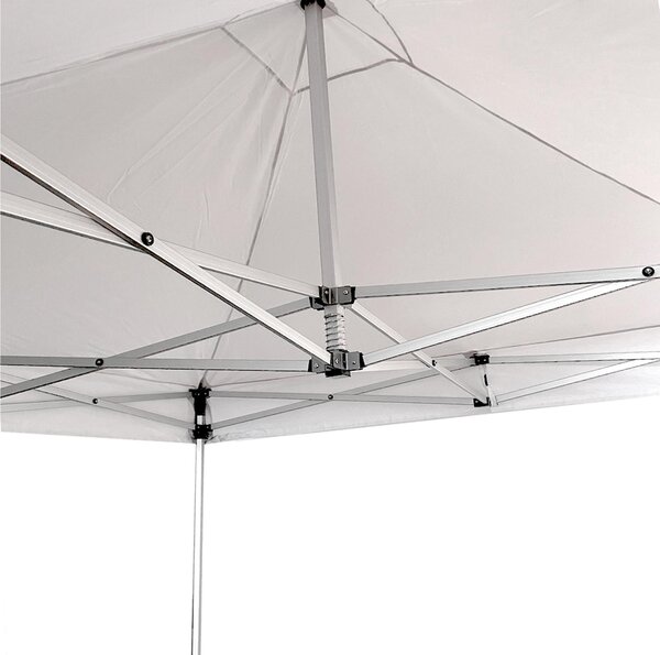 Gazebo richiudibile pieghevole 3 x 3 altezza totale 3,4 mt Mimetico ricoperto in PVC bloccabile in quattro altezze diverse impermeabile colore Bianco