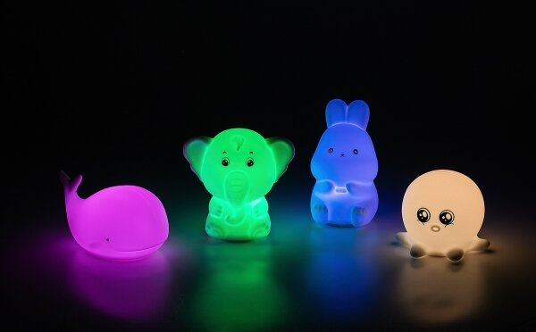 Rabalux 76042 - Luce notturna a sfioramento LED RGB LIGHTIMALS LED/0,05W/1xCR2032 elefante