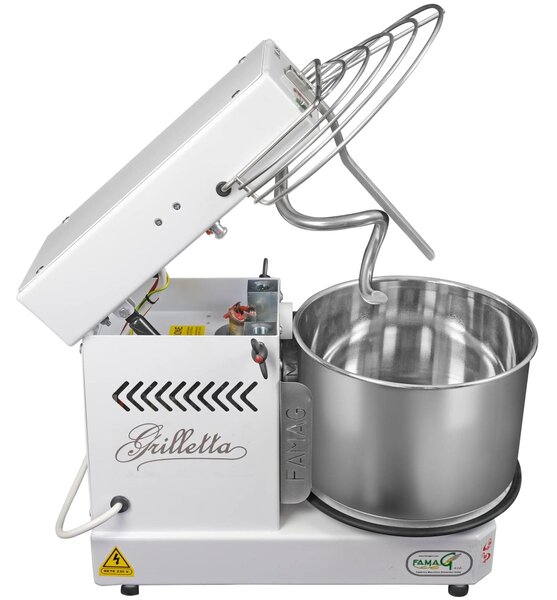 Famag Grilletta IM 6S-230 10 Velocit� - Dimensioni 27,5x50x h 39 cm Capacit� impasto 6 kg Impastatrice a spirale con testa SOLLEVABILE Cestello removibile inserimento facile impasto