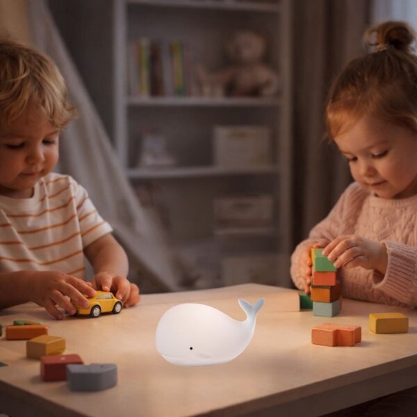 Rabalux 76041 - LIGHTIMALS Luce notturna LED RGB a sfioramento 0,05W/1xCR2032 a forma di balena