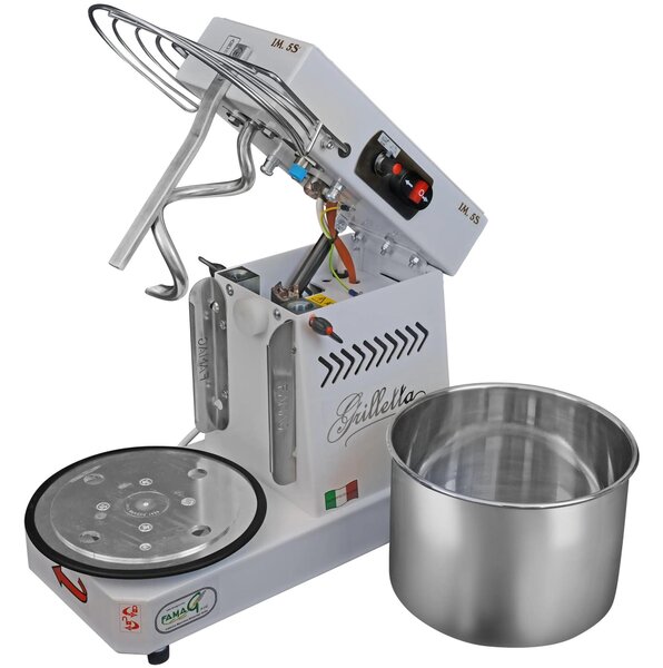 Impastatrice Grilletta IM 5S-230 10 HH Alte Idratazioni Velocit� 10- Dimensioni 25x49x h 39 cm Capacit� impasto 5 kg con testa SOLLEVABILE Cestello removibile inserimento facile impasto