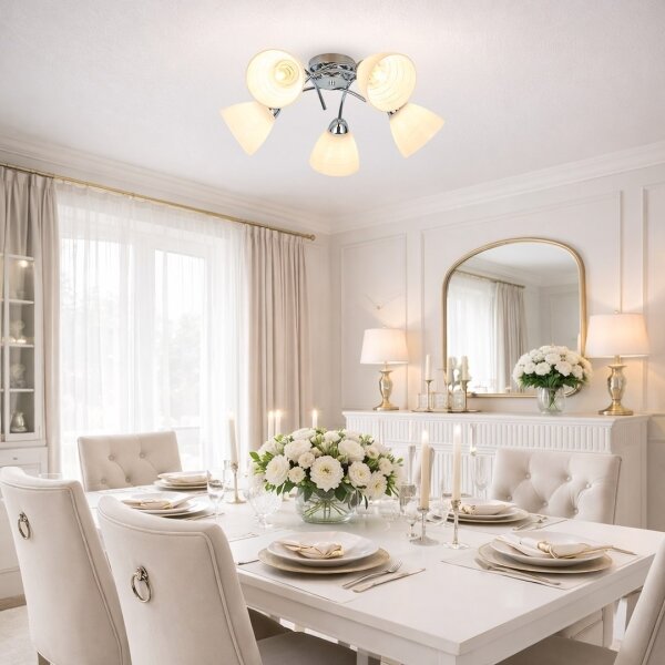 Lampadario da soffitto CLARA 5xE27/15W/230V cromato lucido