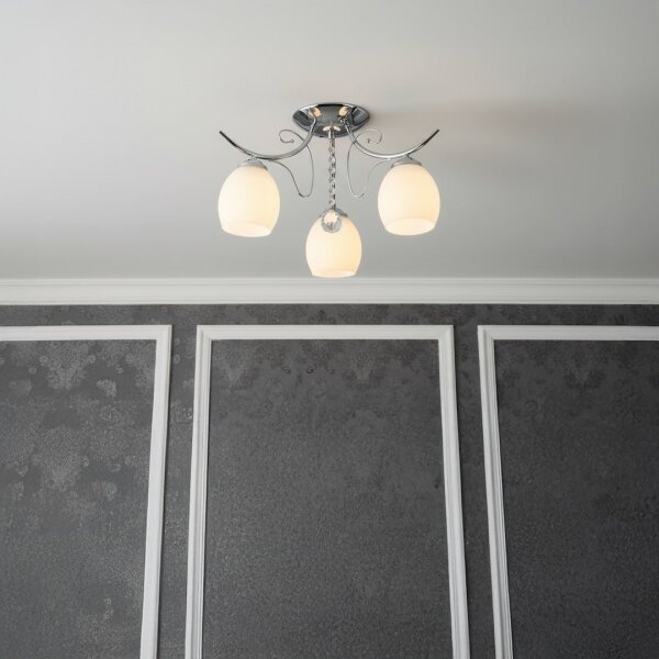 Plafoniera ELLA 3xE27/15W/230V in cromo lucido