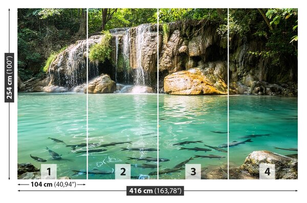 Carta da parati Erawan Waterfall 104x70 cm
