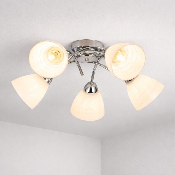 Lampadario da soffitto CLARA 5xE27/15W/230V cromato lucido